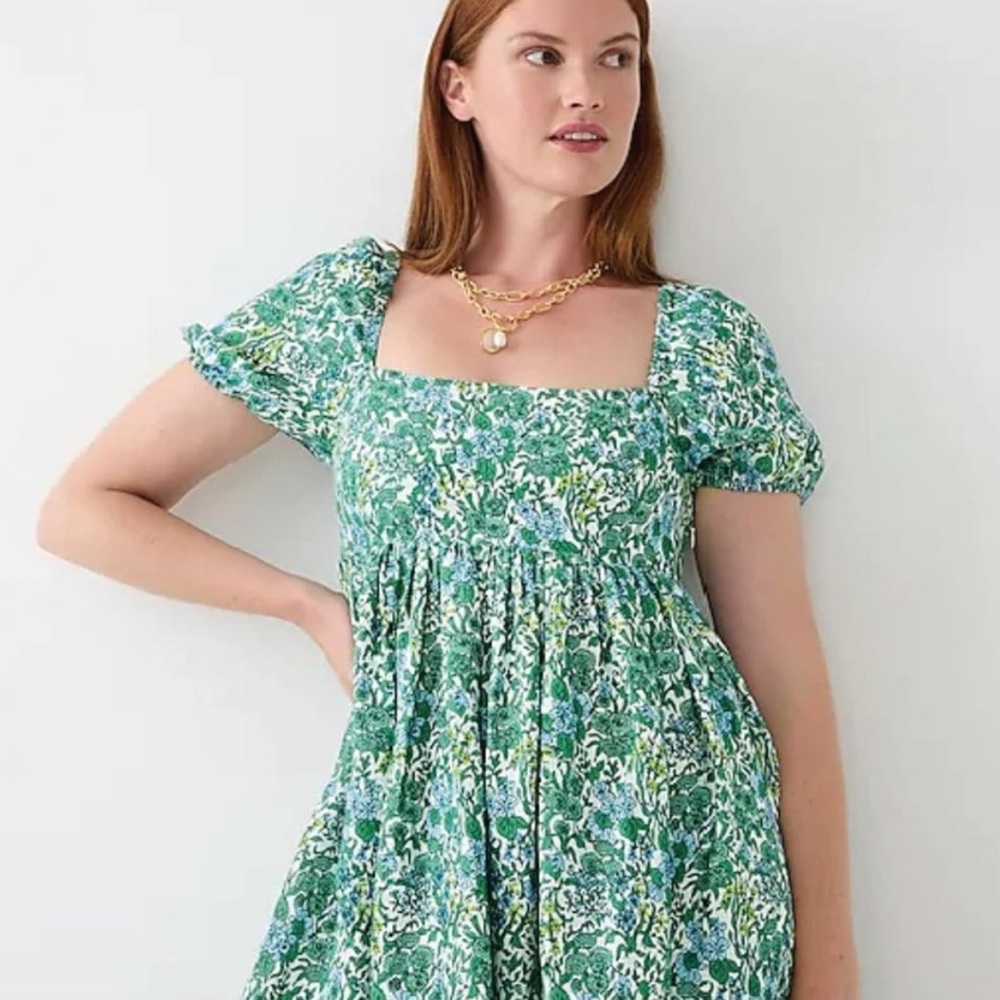J. Crew  Linen cupro green mini dress Size 10